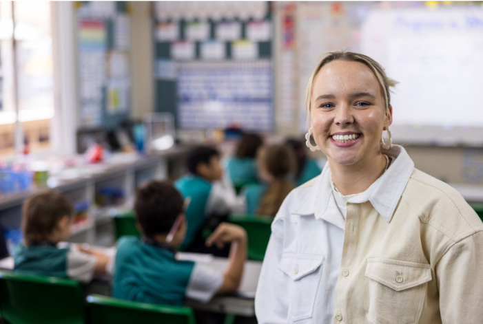 Teacher and students